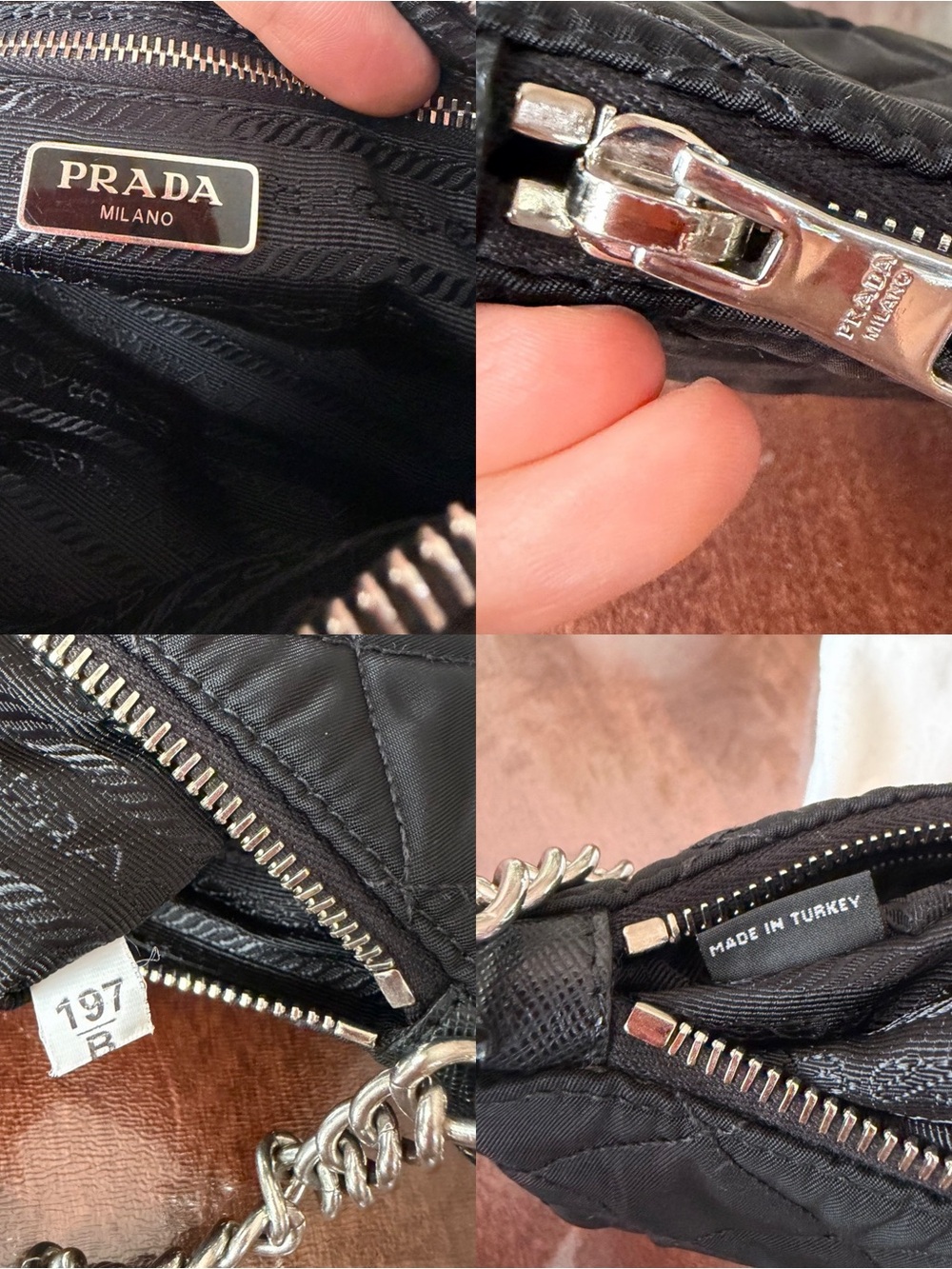 Prada 1BH026 Black Quilted Nylon Mini Shoulder Bag. - Picture 14 of 15